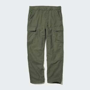 Uniqlo Cargo Pants Stretch Cotton Olive Green Large 35x28